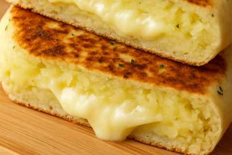 Pão de Frigideira com Casquinha Crocante e Recheio Cremoso